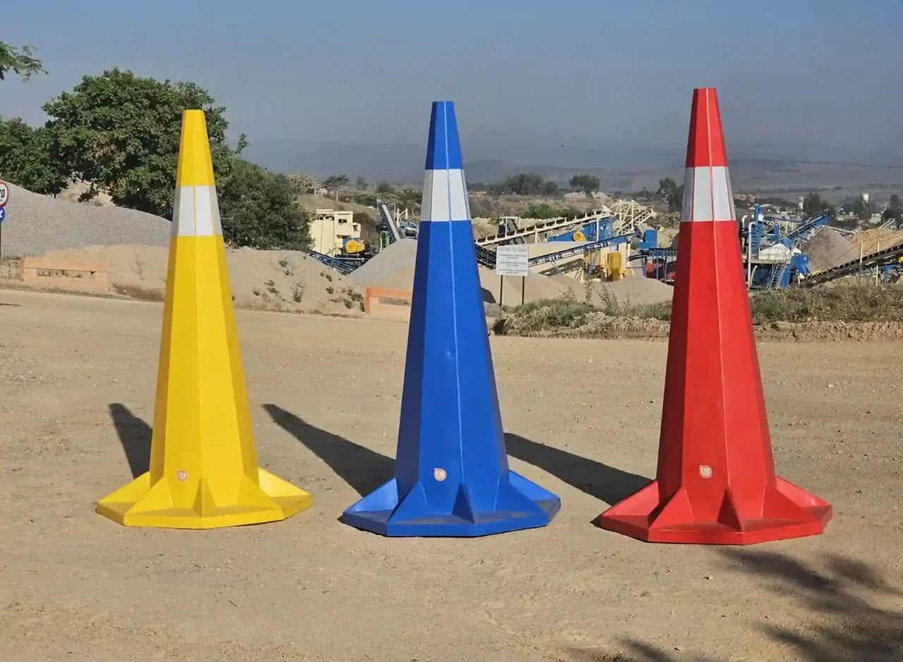 Safety cones and equipment supplied by JCL for industrial and construction sites, part of our general supply services