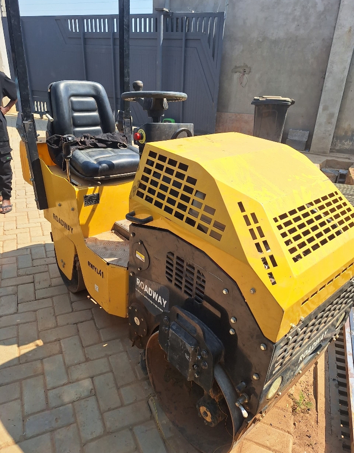 Yellow trench compactor ready for confined ground compaction